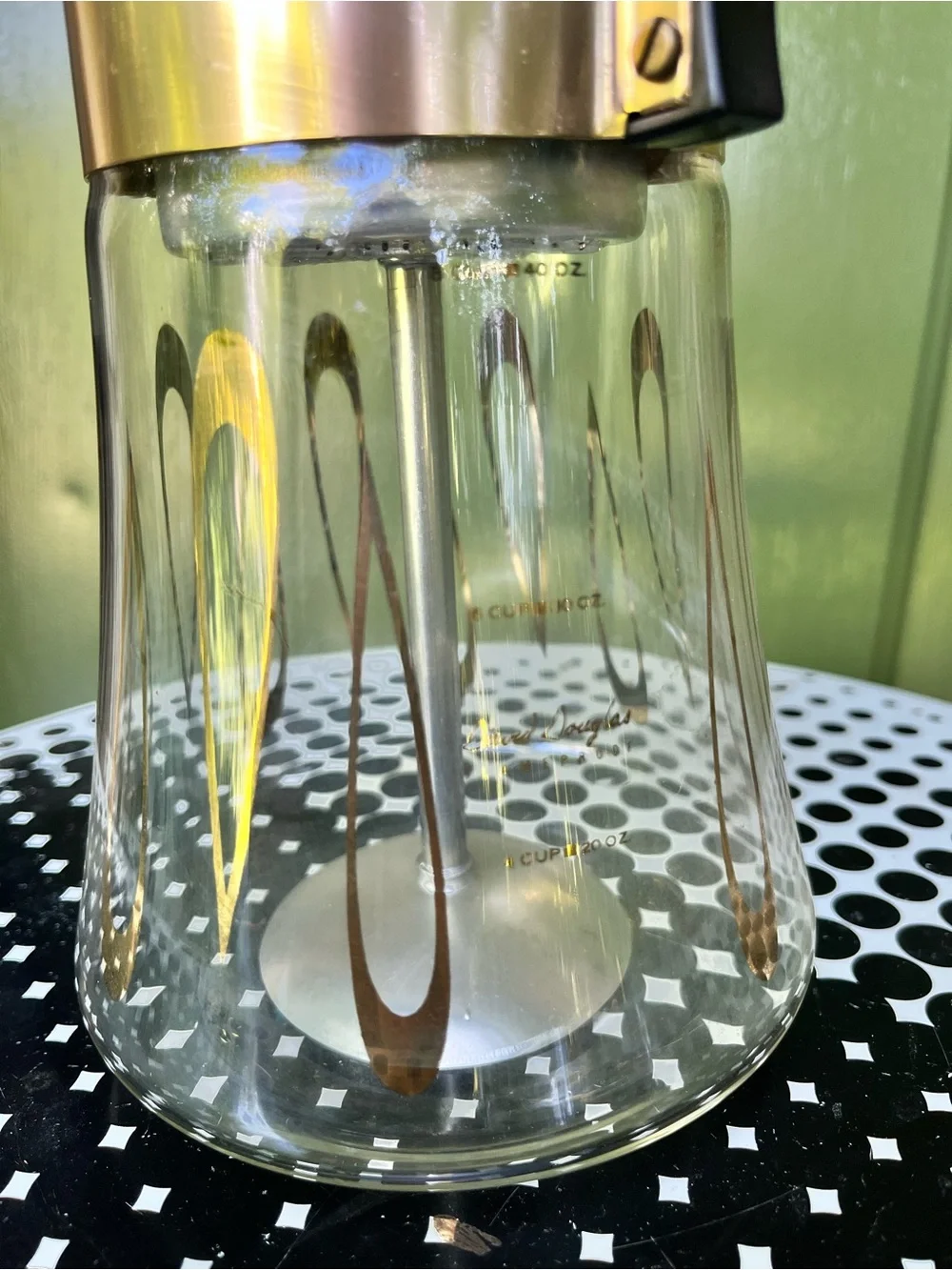 David Douglas flameproof glass percolator mid century